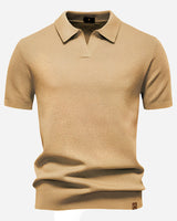 Aldric | Herren Kurzarm Poloshirt mit Strukturmuster in Beige