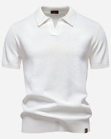 Aldric | Herren Kurzarm Poloshirt mit Strukturmuster in Weiß