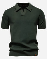 Aldric | Herren Kurzarm Poloshirt mit Strukturmuster in Armeegrün
