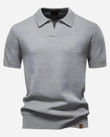 Aldric | Herren Kurzarm Poloshirt mit Strukturmuster in Hellgrau