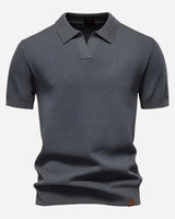 Aldric | Herren Kurzarm Poloshirt mit Strukturmuster in Dunkelgrau
