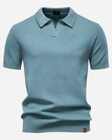 Aldric | Herren Kurzarm Poloshirt mit Strukturmuster in Blau