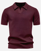 Aldric | Herren Kurzarm Poloshirt mit Strukturmuster in Weinrot