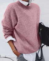 Alessa | Damen Strickpullover mit Langarm und Weitem Schnitt in Rosa