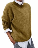 Alessa | Damen Strickpullover mit Langarm und Weitem Schnitt in Gelb