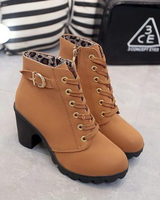 Alessandra | Damen Orthopädische Stiefeletten Mit Reißverschluss Und Absatz Design in Rotbraun