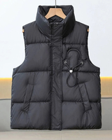 Alessandra | Damen Steppweste Bodywarmer mit Stehkragen und Kordel in Schwarz