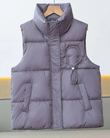 Alessandra | Damen Steppweste Bodywarmer mit Stehkragen und Kordel in Violett