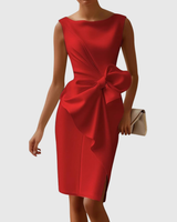 Almudena | Damen Ärmelloses Midikleid mit Schleife in Rot