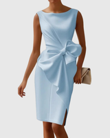 Almudena | Damen Ärmelloses Midikleid mit Schleife in Blau