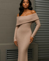 Amara | Damen Maxikleid Fließend Elegant Feminin in Khaki