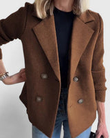 Damen eleganter Blazer in Dunkelbraun
