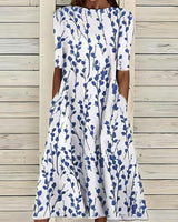 Xylara - Florales Midikleid mit Soft-Touch in Blau