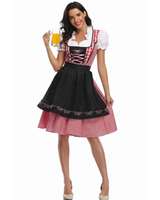 Anastasia | Damen Oktoberfest Trachtenkleid Mit Besonderem Schulter Stil Und Rock Verzierung in Schwarz