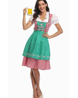 Anastasia | Damen Oktoberfest Trachtenkleid Mit Besonderem Schulter Stil Und Rock Verzierung in Hellgrün