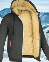 Andreas | Herren Winterjacke mit Fleece Futter und Kapuze in Dunkelgrau