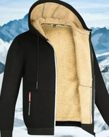 Andreas | Herren Winterjacke mit Fleece Futter und Kapuze in Schwarz