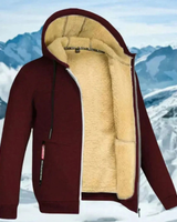 Andreas | Herren Winterjacke mit Fleece Futter und Kapuze in Rot