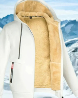Andreas | Herren Winterjacke mit Fleece Futter und Kapuze in Weiß