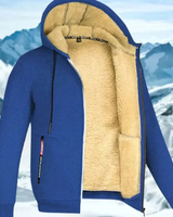 Andreas | Herren Winterjacke mit Fleece Futter und Kapuze in Königsblau