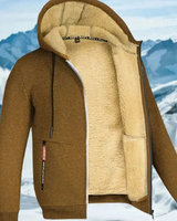 Andreas | Herren Winterjacke mit Fleece Futter und Kapuze in Braun