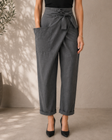 Angelika | Damen Freizeit High Waist Hose in Schwarz