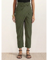 Angelika | Damen Freizeit High Waist Hose in Armeegrün