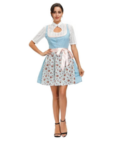 Anja | Damen Oktoberfest Dirndl mit Blumenmuster in Blau