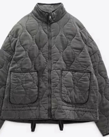 Annabel | Damen Steppjacke mit Stehkragen, Reißverschluss und Taschen in Dunkelgrau