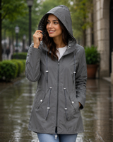 Annelie | Damen Wasserdichte Regenjacke mit Kapuze in Schwarz