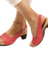 Annika | Damen Keilabsatz Slingback Sandaletten in Rot