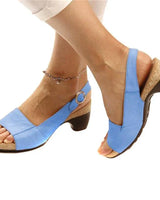 Annika | Damen Keilabsatz Slingback Sandaletten in Blau