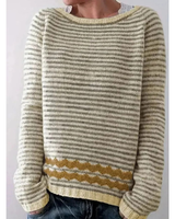 Antonia | Damen Strickpullover mit Muster und Langarm in Gelb