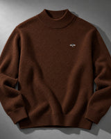 Slaven – Strick Pullover MIT Stehkragen in Dunkelbraun