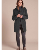 Ariane | Damen Winterjacke mit Stehkragen, Knöpfen und Taschen in Schwarz