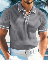 Arvid | Herren Slim Fit Kurzarm Poloshirt in Grau