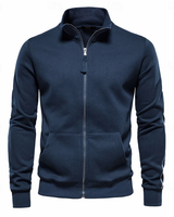 Aurelius | Herren Sweatjacke mit Stehkragen in Dunkelblau