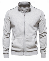 Aurelius | Herren Sweatjacke mit Stehkragen in Hellgrau