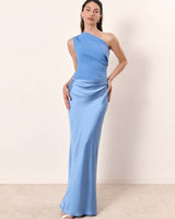 Aurora | Damen Kleid Fließend Modern Lässig Elegant in Blau