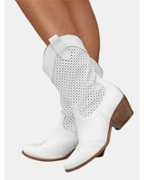 Ayla | Damen Orthopädische Stiefel mit Perforation in Weiß