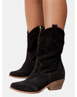 Ayla | Damen Orthopädische Stiefel mit Perforation in Schwarz