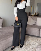 Zweiteiliges Set aus Jumpsuit mit Hosenträgern - Durane in Schwarz