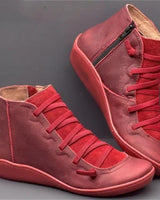 Wenora - High-Top-Sneaker mit Reißverschluss und Schnürung in Rot