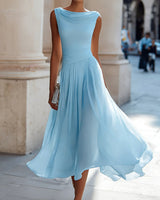 Vireen - plissiertes Midikleid in Blau