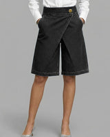 Berenice - Jeans-Wickel-Skort in Schwarz