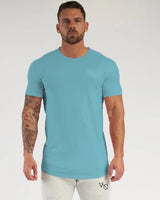 Steffen™ - Einfarbiges T-Shirt mit bequemer Passform in Hellblau