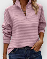Romena - Pullover Mit Kragen Und Reißverschluss in Rosa