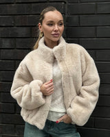 Damen-Fleecejacke - Amira in Beige
