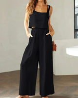 Scarlett | Damen Set Top Hose Koordiniert Elegant Modern in Schwarz