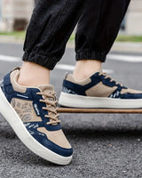 Weber - Bedruckte Schnürschuh-Sneaker in Marineblau